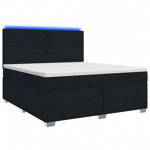 vidaXL Postel boxspring s matrací s čelo Černá 140 x 190 cm Textil