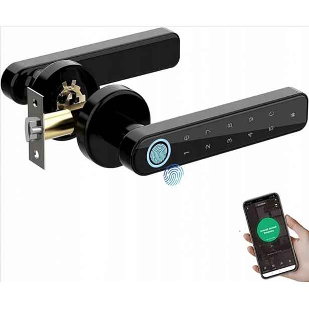 Chytrá klika Tuya Bluetooth Pin Otisk Karta Nfc 13,56MHz Dveře 38-55mm