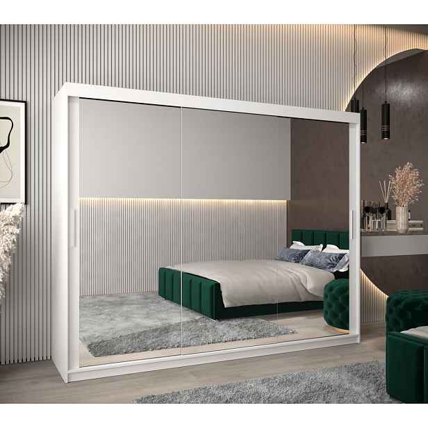 Skříň s posuvnými dveřmi v šířce 250 cm TIMEA 3 - bílá