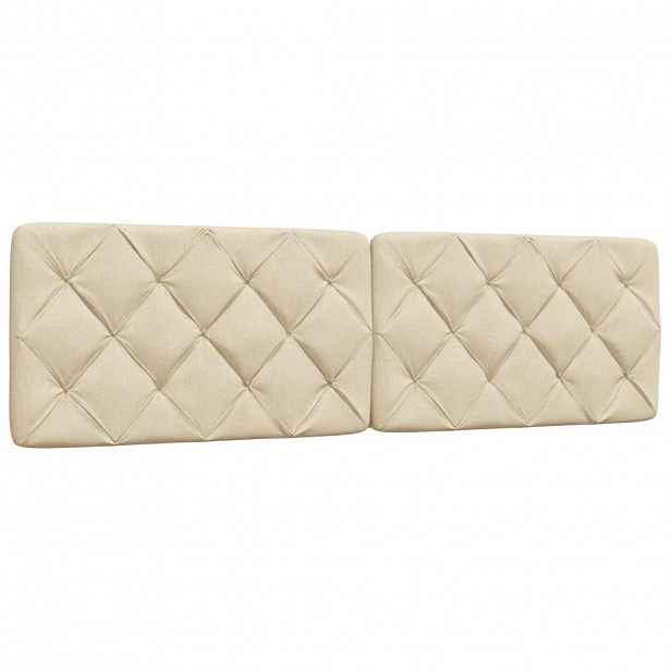 vidaXL Polštář na čelo postele krémový 180 cm textil