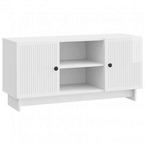 vidaXL Televizní skříň 102 x 34,5 x 50 cm Bílá s vysokým leskem