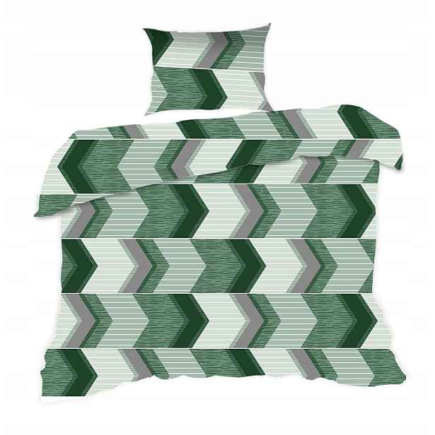 Povlečení 140x200 geometrie zelená Classic