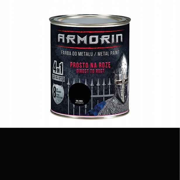 Armorin Barva Na Kov Přímo Na Rez Antikorozní Černá 9005 2,5L