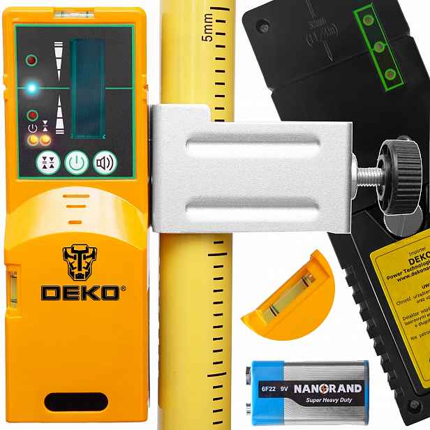 Detektor – Přijímač Zeleného Paprsku Pro Lasery S Držákem Pro Upevnění Deko