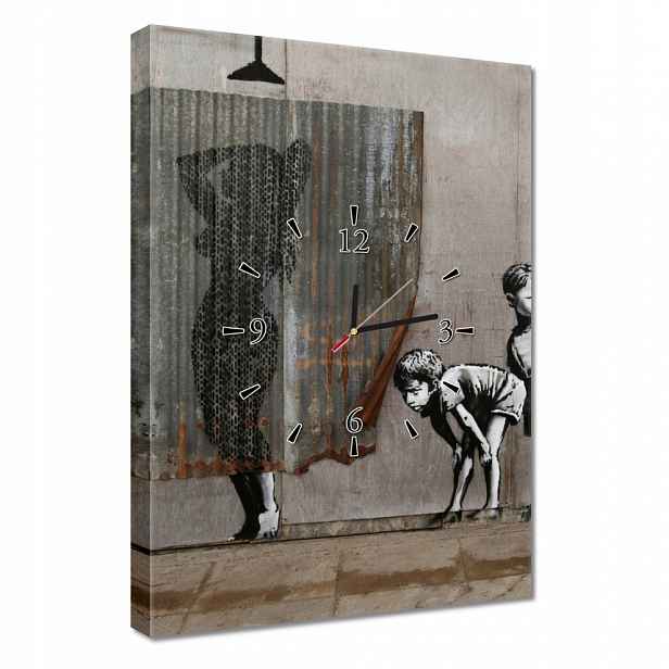 Nástěnné hodiny 40x60 Banksy sledování