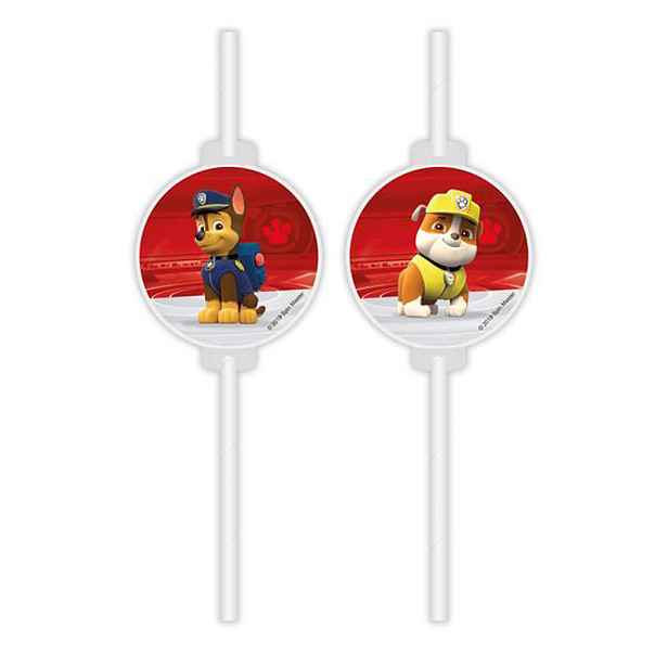 PROCOS Papírová brčka 4ks Paw Patrol