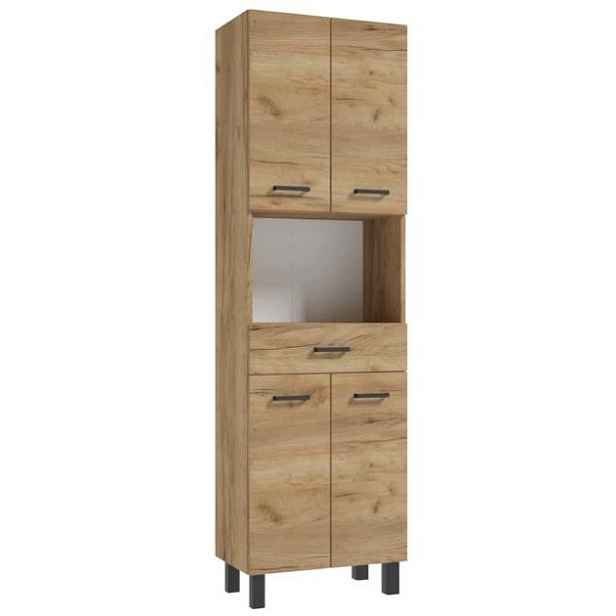 Stojanový koupelnový sloupek módní a praktický dub craft zlatý 50x169 Cm