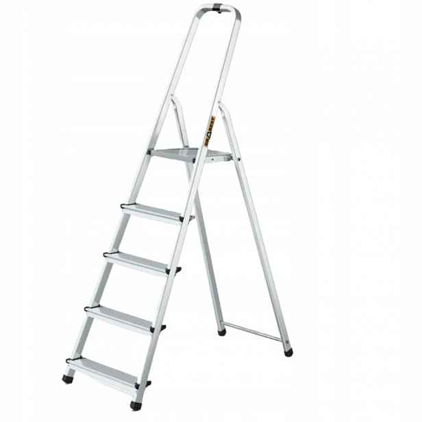 Žebřík domácí schůdky 5 stupňů, lehké, skládací, do 2,97 m