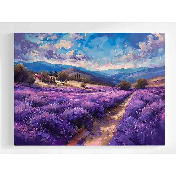 Plakát Krajina Hory Pole Levandule Květiny 100x75