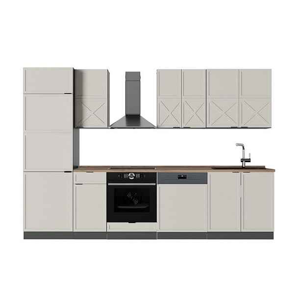 Vicco KUCHYŇSKÝ KOUT Fame-Line Šedá/béžová/antracitová 300 cm , PD Dub