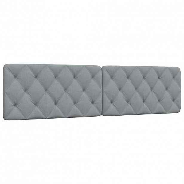 vidaXL Polštář na čelo postele světle šedý 200 cm textil