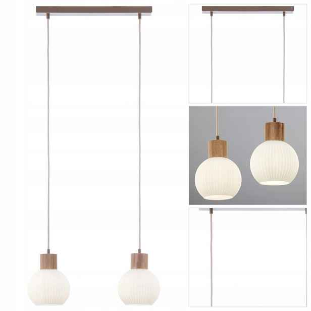 Závěsná béžová lampa Alba 2 útulný lesk nad barem v kuchyni Sigma Lighting