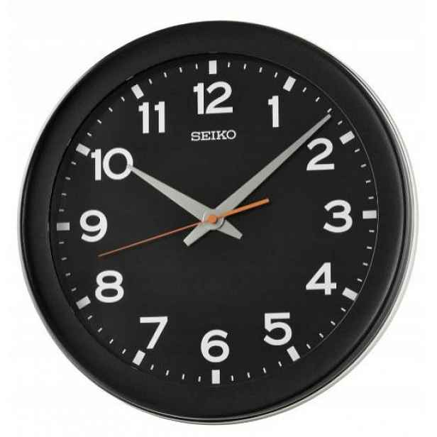 Čitelný Klasický Černý Kulatý Japonský Hodinový Stroj Seiko QXA835K 37 cm