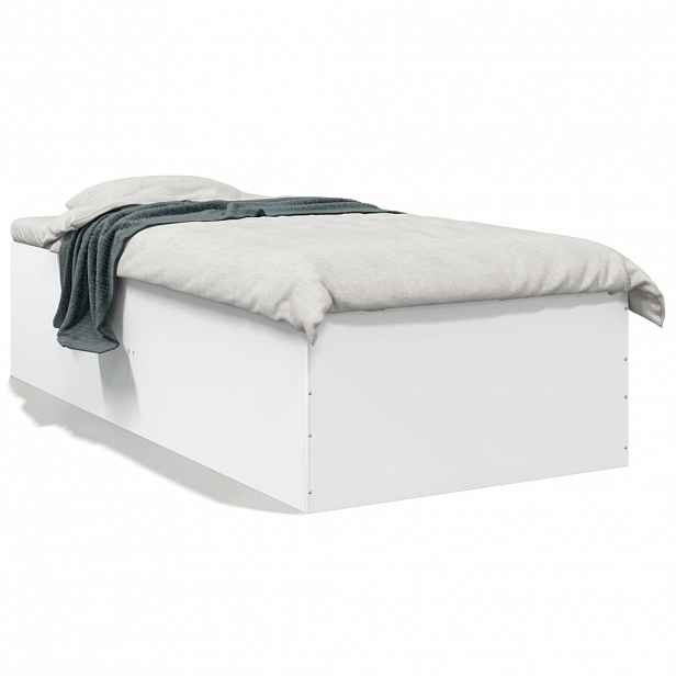 vidaXL Rám postele bílý 75 x 190 cm kompozitní dřevo