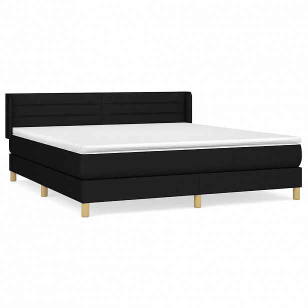 vidaXL Box spring postel s matrací černá 160x200 cm textil