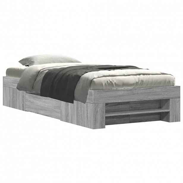 vidaXL Rám postele šedý sonoma 75 x 190 cm kompozitní dřevo