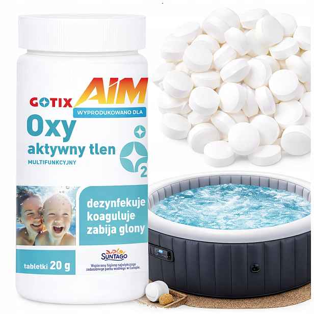 Aktivní kyslík do bazénu Jacuzzi Tablety Bazénová chemie Místo chloru