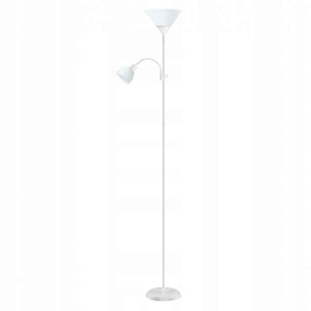 Moderní stojací lampa E27+E14 Bílá