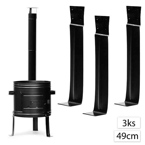 Perfect Home 15027 Náhradní vysoké nohy ke kotlině 49 cm, 3 ks, černá