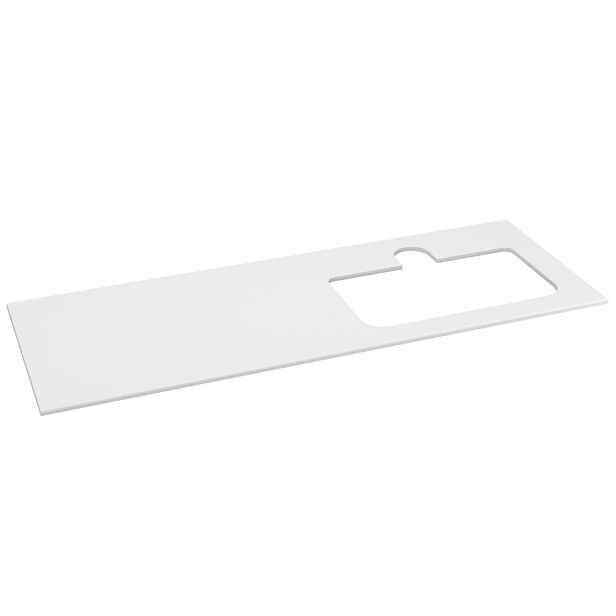 Sapho BRAHEA deska rockstone s otvorem 141x51,5cm (70+70cm), pravá, bílá mat