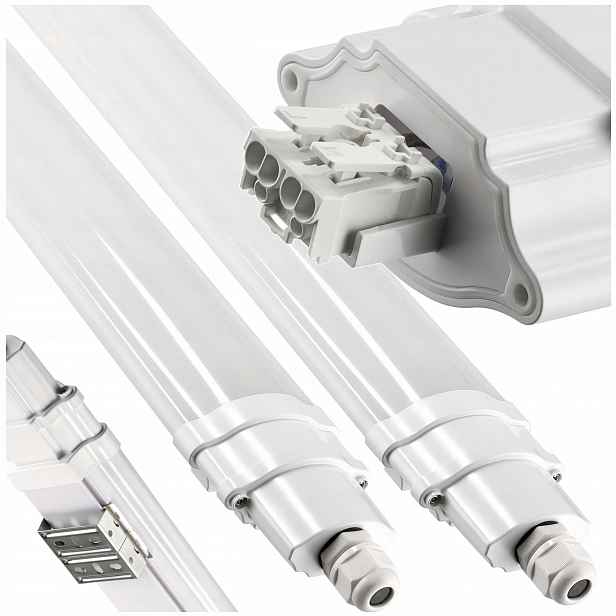 stropní svítidlo Led do garáže IP65 36W 120 cm 6600lm Hermetické svítidlo 2x