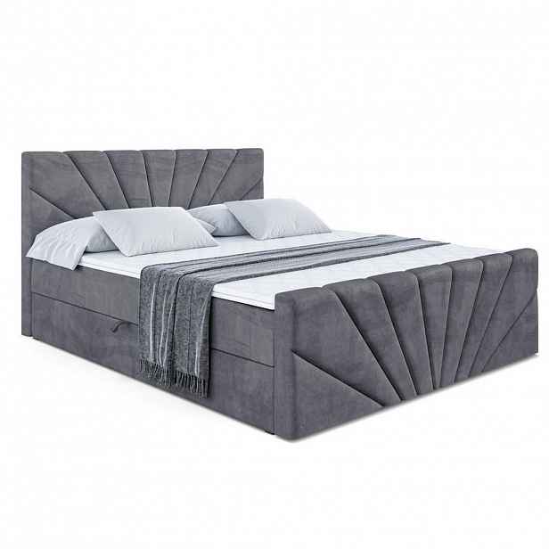 ALTDECOR AMERICKÁ postel MILTIO-Z – 200 x 200 cm – H3 – tmavě šedá
