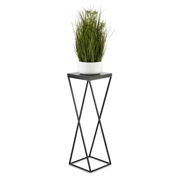 HowHomely Květinový stojan LOFT I 70 cm černý