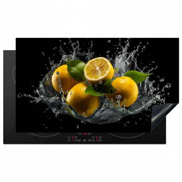 MuchoWow KRYT NA INDUKČNÍ DESKU Citron - Ovoce - Žlutá - Černá 90x52 cm