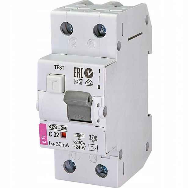 Nadproudový spínač KZS-2M C 32A 30mA Ac Eti
