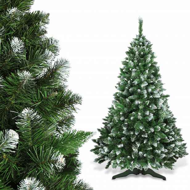 Umělý Vánoční Stromeček Jako Živý 220 cm Jedle Hustá Diamantová Zasněžená Premium