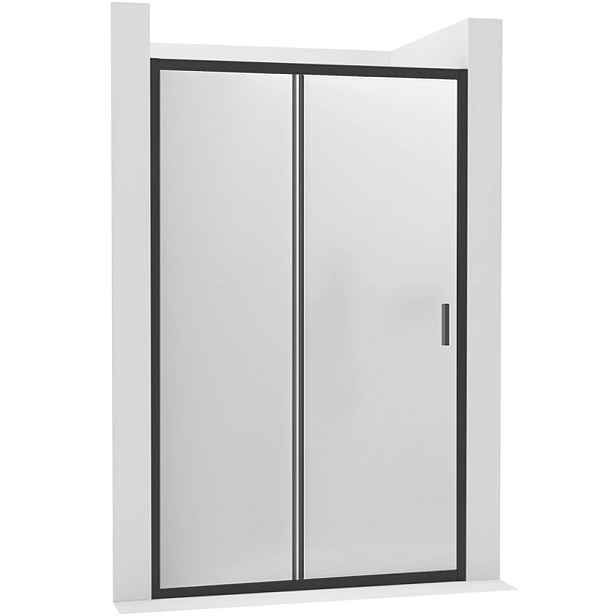 Sprchové posuvné dveře Varone LINE L/P - 6 mm - černá matná, mléčné sklo - 100x195 cm