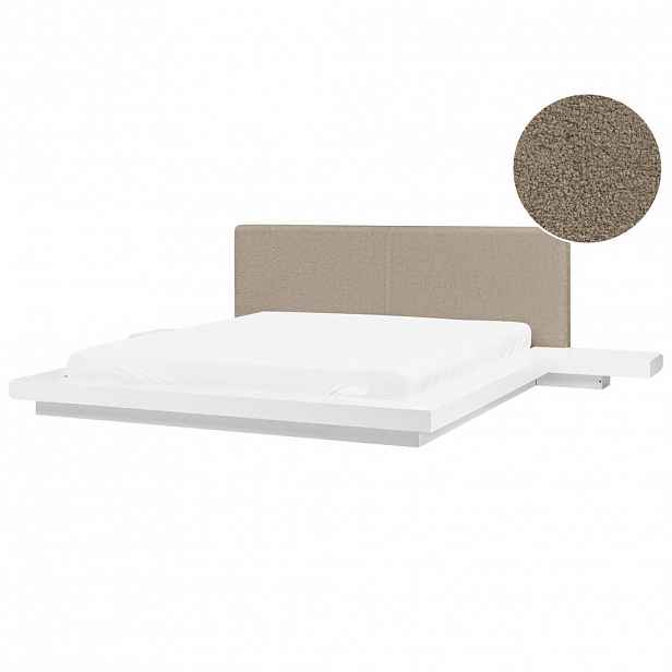 Beliani POSTEL s roštem 180/200 cm MDF deska Taupe Zen