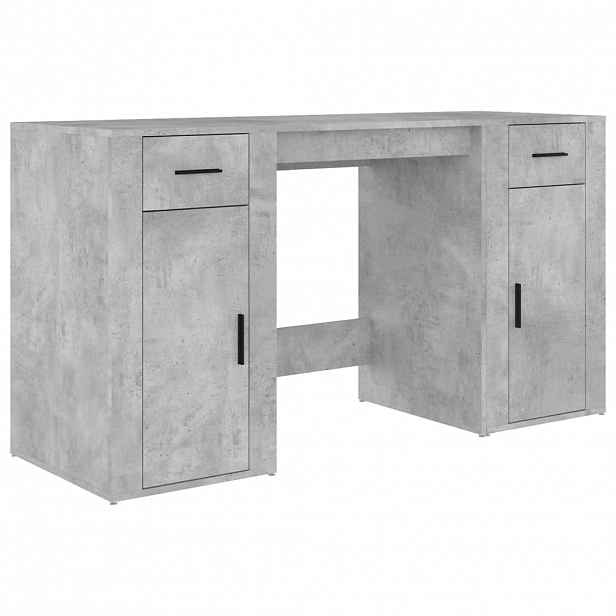 vidaXL Psací stůl se skříňkou betonově šedý kompozitní dřevo