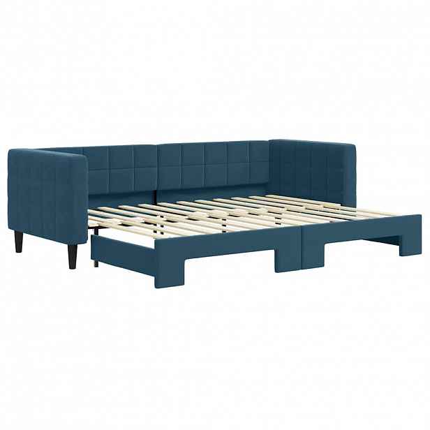 vidaXL Válenda s přistýlkou modrá 80 x 200 cm samet