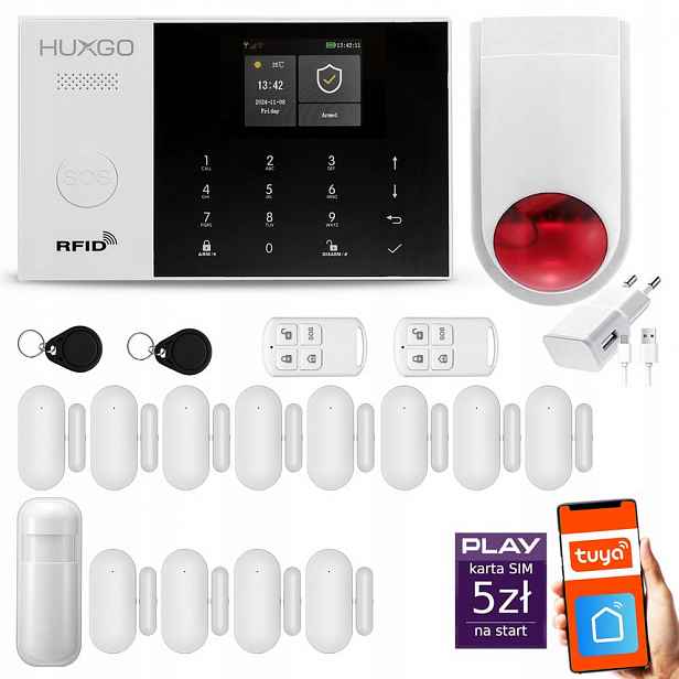 Bezdrátový Gsm alarm 4G WiFi – sada alarmu Huxgo HXA005 D12 Bs