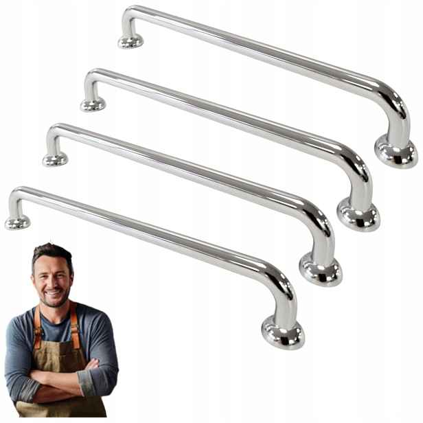 Nábytková Úchytka do skříňky Zásuvky Asta 160 mm Chrom Lesk 4ks