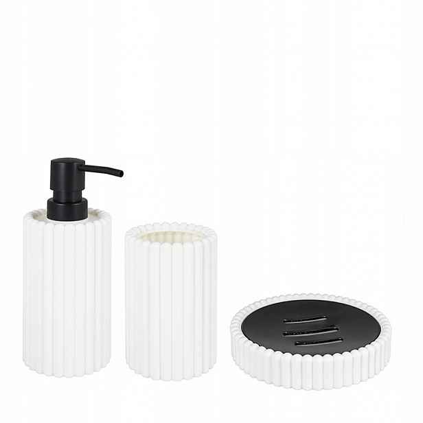 Třídílný Koupelnový Set Sněhově Bílý, Elegantní A Designový