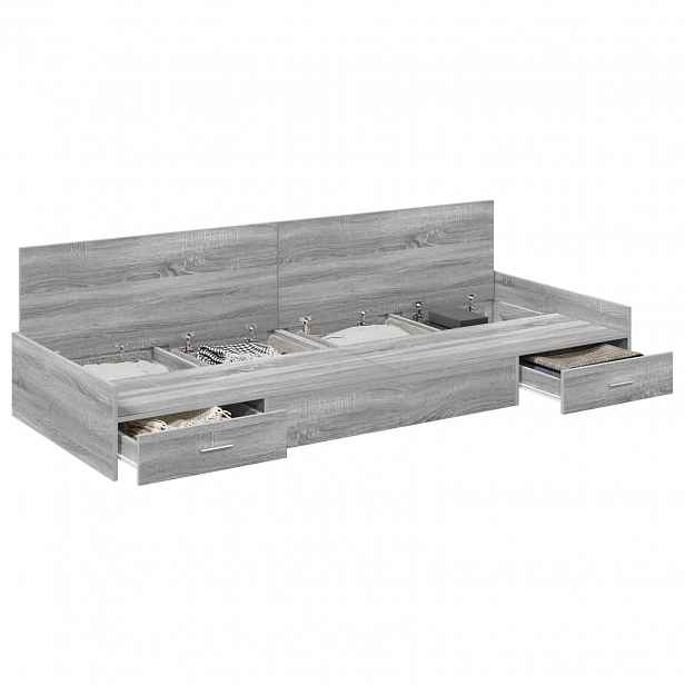 vidaXL Rám postele s čelo Šedá Sonoma 75 x 190 cm Kompozitní dřevo