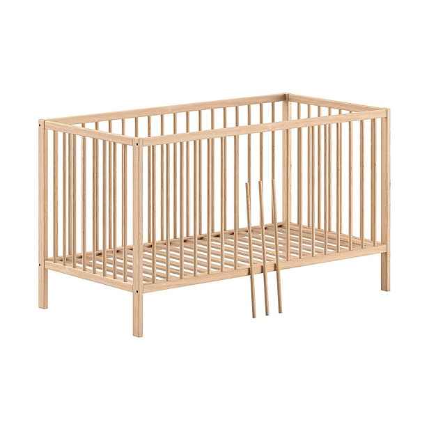 Postýlka z borovicového dřeva v přírodní barvě 70x140 cm DINO – Vipack