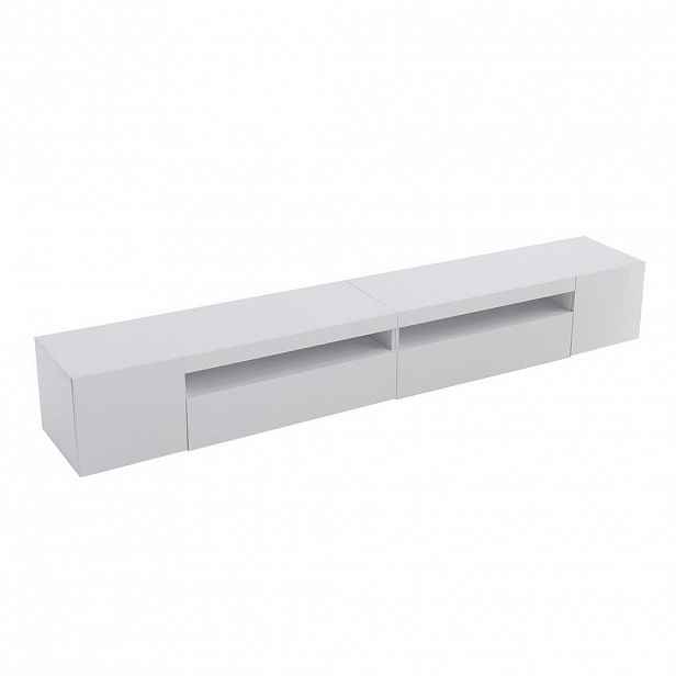 Redom TV stolek 240/38,5/35,5 cm s variabilním LED osvětlením a symetrickým designem, Bílá