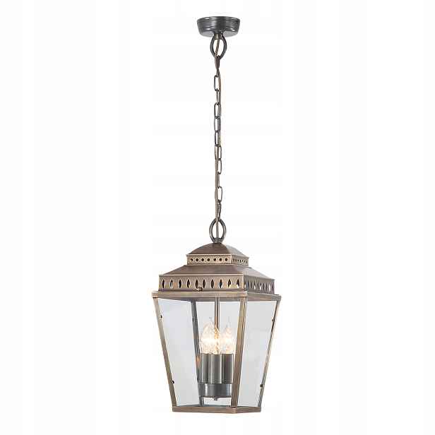 Venkovní závěsná lampa retro mosazná E14 60W Mansion House Elstead