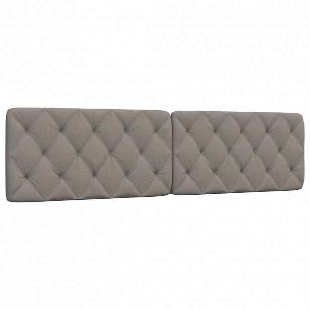 vidaXL Polštář na čelo postele taupe 200 cm textil