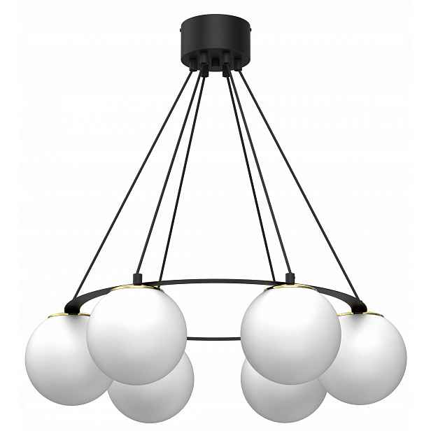 Závěsná lampa Ballo Černá Zlatá, moderní skleněné osvětlení, elegantní
