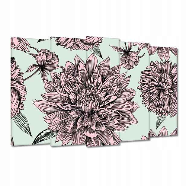 Obrazy 150x95 Pudrová růžová Květina