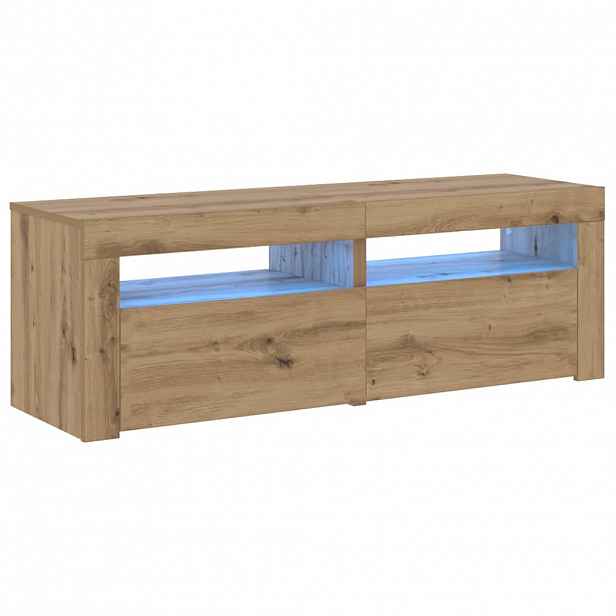 vidaXL TV stolek s LED dub artisan 120 x 35 x 40 cm kompozitní dřevo
