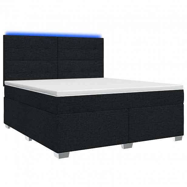 vidaXL Postel boxspring s matrací s čelo Černá 140 x 190 cm Textil