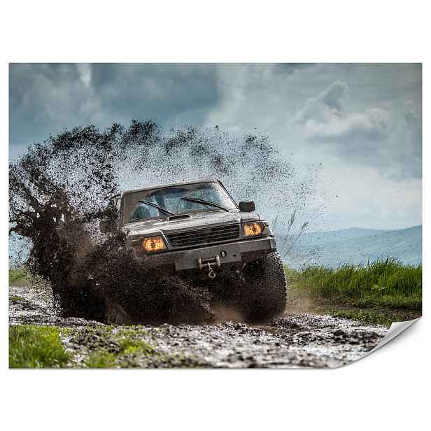 Muralo FOTOTAPETA do Mládežnického Pokoje Jeep Bahnitý Horský Terén 150x105