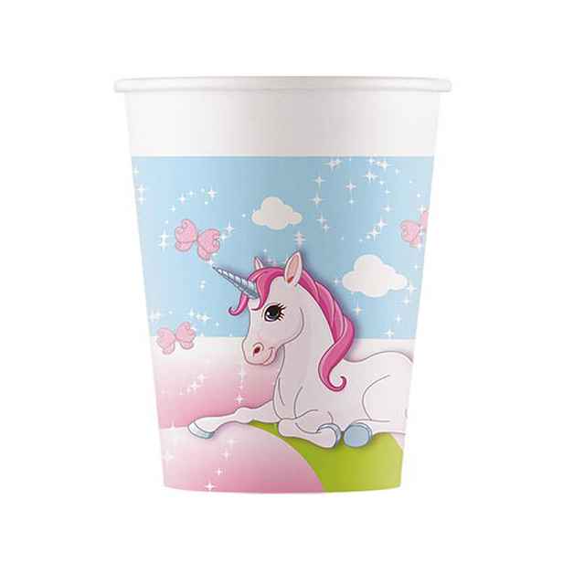 PROCOS Papírový kelímek 200ml jednorožec 8ks