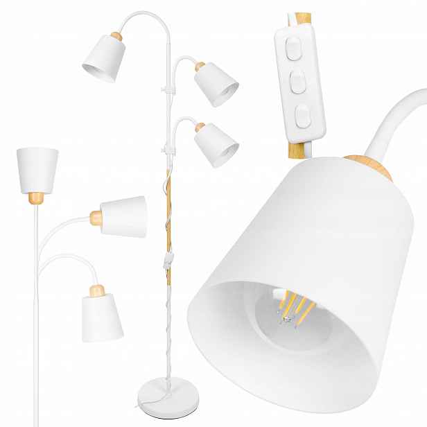 Stojací podlahová Led lampa E27 moderní bílá, nastavitelná do obývacího pokoje, loft