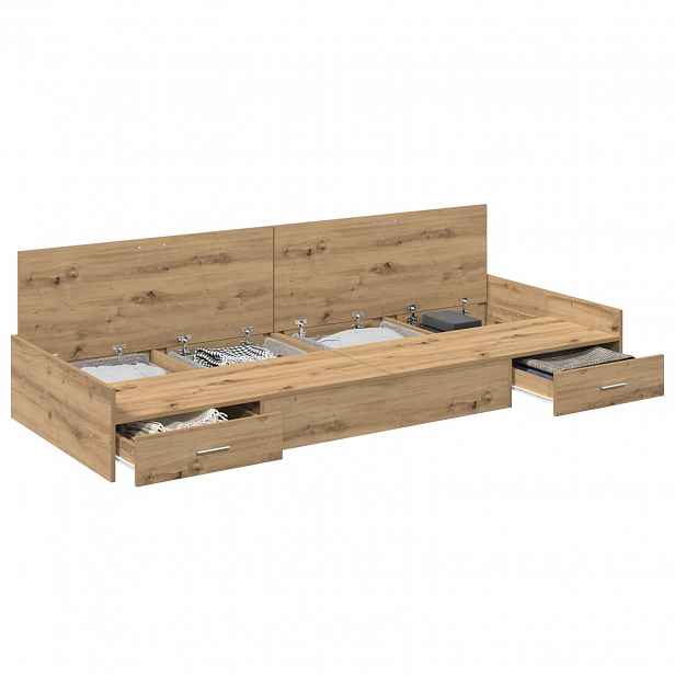 vidaXL Rám postele s čelo Artisanový dub 75 x 190 cm Kompozitní dřevo